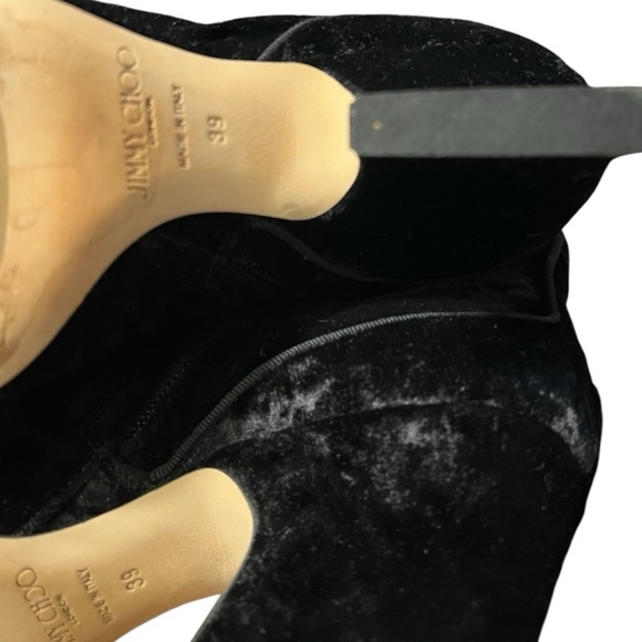 Jimmy Choo Autumn 65 Black Velvet Side Zip Ankle Bootie Size 39 (9) - Picture 10 of 13